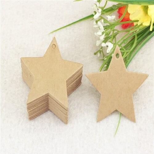 200Pcs/Lot 5.2x5.2cm Simple Style Blank Paper Tags for Jewelry Boxes Festival Gifts Notes Decorations Hang Tags Five Star Shape