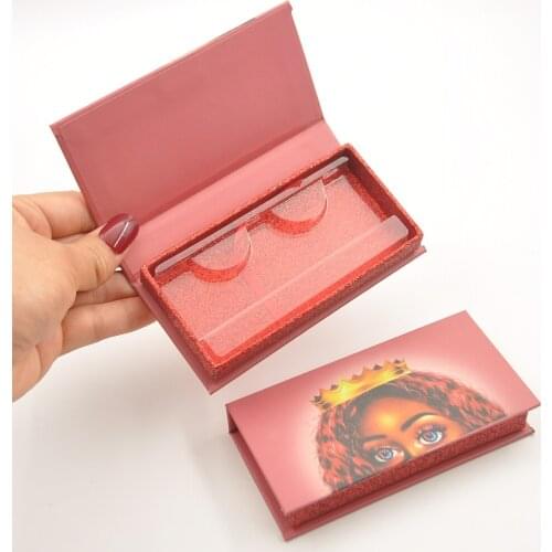 NEW 30/50/100pcs false eyelashes packaging box custom logo 3d mink fakelashes boxes faux cils strip magnetic Red case empty