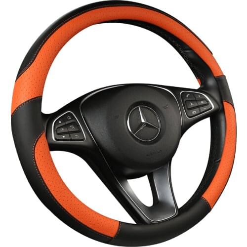 37-38CM New Car Steering Wheel Cover Artificial Leather Steering-Wheel Covers Breathable Fabric Braid Auto Accessories Universal