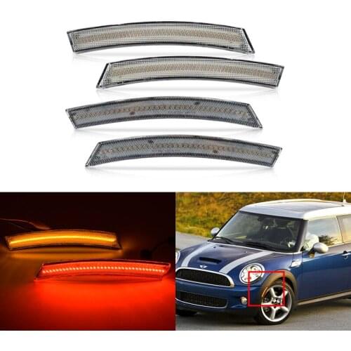 4x Front Amber Rear Red Led Fender Side Marker Lights For BMW Mini Cooper R50 R53 HardTop 2002-2006 R52 Convertible 2004-2008