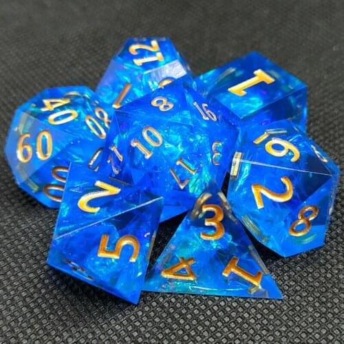 7PCS dice Handmade Sharp Edges and Beautiful Polyhedral Dice DND RPG Dice Set Role Playing Table Games