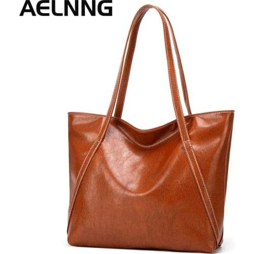 AELNNG Brand Vintage Women Hand Bag Designer Fashion PU Leather Shoulder Bags Simplicity Waist Packs Girls Handbags A001