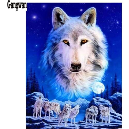 "Animal wolf" crystal diamond embroidery Diamond Painting Full Square/Round Drill mosic Stitch Cross Home Decor kids painting