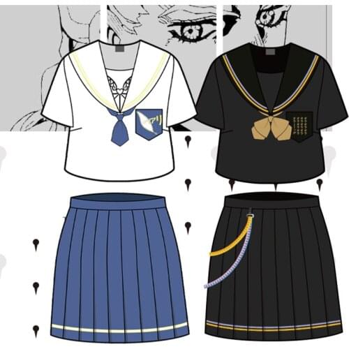 Anime Comic JoJos Bizarre Adventure Cosplay Costumes Kujo Jotaro Bruno Bucciarati Cosplay Costume Uniforms Sailor Clothes Dress
