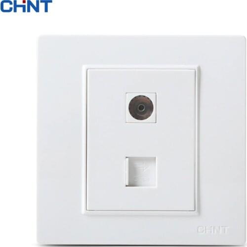 CHINT NEW7L 86 Type Three Color Steel Frame Wall Switch Socket Phone TV Socket