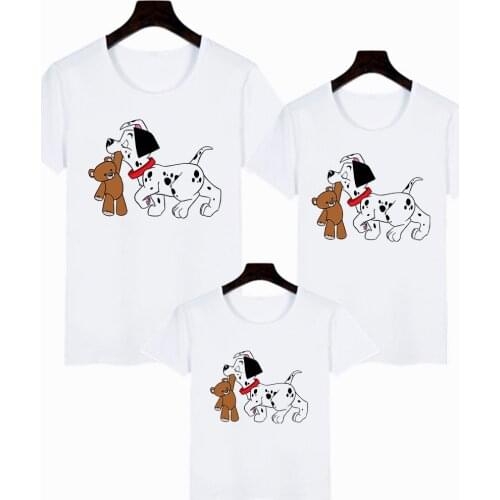 Disney Films 101 Dalmatians Print Children Tshirt Casual Funny Baby Girl Boy T Shirt Gift for Famliy Look Top Adult Unisex Tee