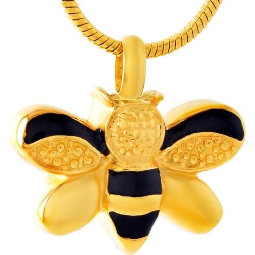 IJD9474 Hot!!! Pet Memorial Urn Jewelry Cute Bees Cremation Necklace 316L Stainless Steel Pet Keepsake Pendant For Animal Ashes
