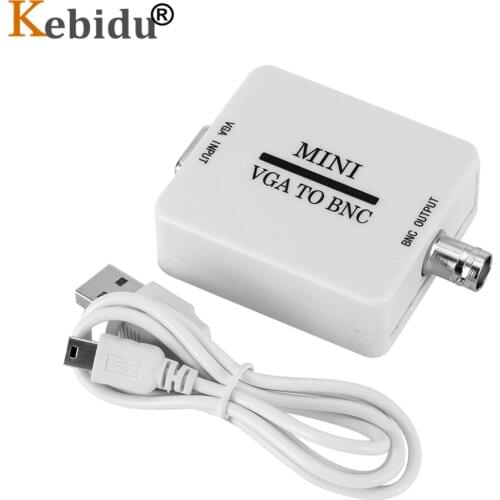 Kebidu VGA to BNC Adapter Convertor Mini HD VGA to BNC Video Converter Digital Switcher Box For HDTV Monitor