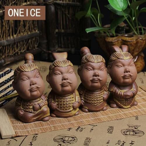 Xi'an Tourist Area Ceramic Terracotta Porcelain Ornaments Crafts Tea Pet Home Decoration for Tea Set Accessories