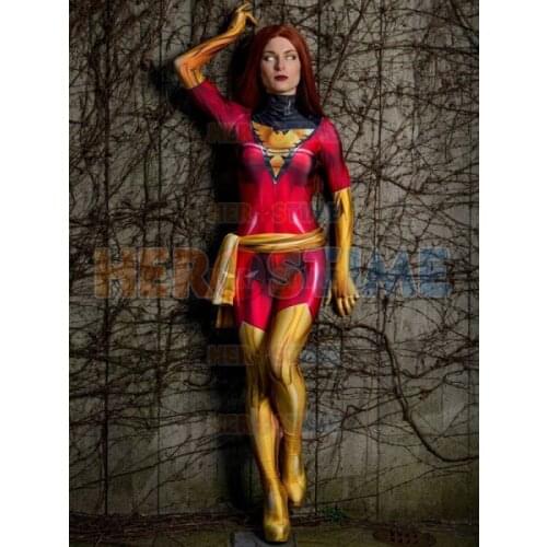 Dark Phoenix Cosplay Costumes 3D Print High Quality Jean Grey Female X-men Bodysuit Xmen red phoenix Zentai Suit