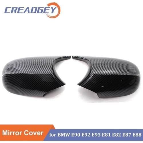 2PCS Carbon Side Wing Mirror Cover For BMW E90 E91 LCI facelift 2008 2009 2010 2011 2012 High Quality Black Rearview Mirror Cap