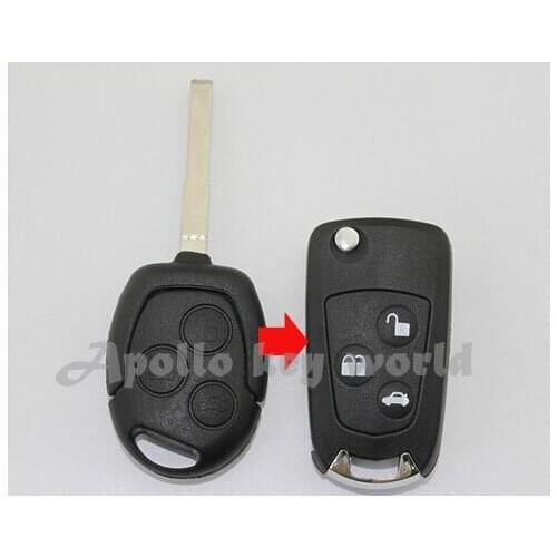 3 BUTTONS MODIFIED FLIP FOLDING REMOTE KEY SHELL CASE FOR FORD FOCUS FOB KEY COVER WITH HU101 BLADE 2PCS/LOT