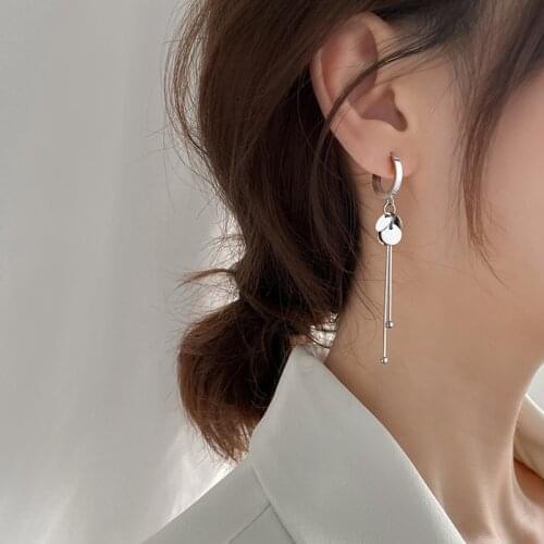 925 Sterling Silver Tassel Round Bead Drop Earring For Women Fashion Wedding Jewelry eh093