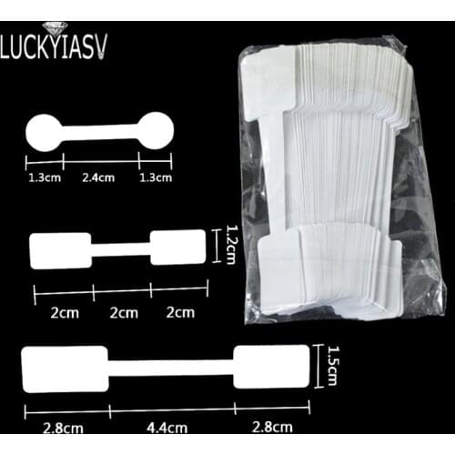 Wholesale Portable Blank Paper Jewelry Price Tag White Dumbell Tag Rectangle Self-Sticker Label Tool Ring Bracelet Jewelry Tags