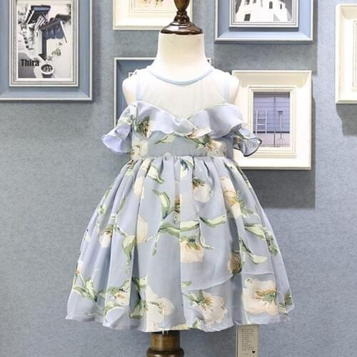 Flower Girl Dresses 2020 Summer Chiffon Kids Dresses Floral Children Clothing Princess Party Dress for Girls Clothes Vestidos
