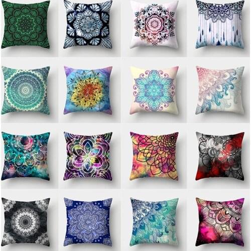 Mandala Pillow Covers 45x45 Living Room Cushion Cover Sofa Cushions Decorative Throw Pillows Pillowcases Home Decor Polyester