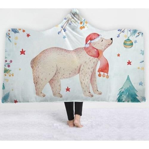 Polar bear Blankets hats bedroom sofa keep warm Light blue Blankets soft comfortable Fit for children blanket sell well
