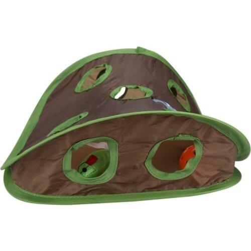 Cute Pet Cat Interactive Hide Seek Game 9 Holes Tunnel Mouse Hunt Intelligence Toy Foldable Pet Hidden Hole Kitten Toys New