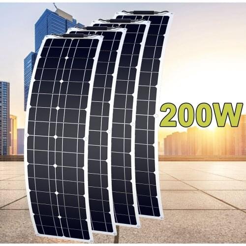 50w 2pcs 3pcs 100w 200w 12v Panel Solar Para Casa 150w Semi Flexible Solar Panels for Home Camping RV Boat
