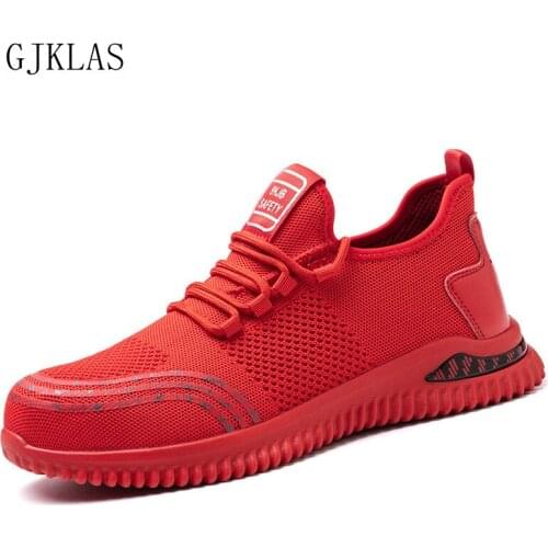 Steel Toe Boots Safety Work Shoes Breathable Men Mesh Shoes Summer Sneakers Protective Light Outdoor Working Safty Shoes Man