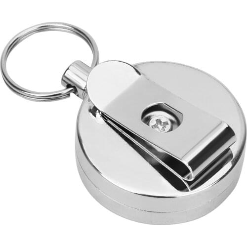 Extendable Metal Wire Wire Rope 60cm Anti-theft Keychain Pull Keyring Retracting Key Chain Ring Clip