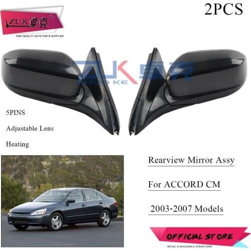 ZUK One Pair For HONDA ACCORD CM 2003 2004 2005 2006 2007 Outer Side Rearview Mirror Assy 3-PINS / 5-PINS With Heated