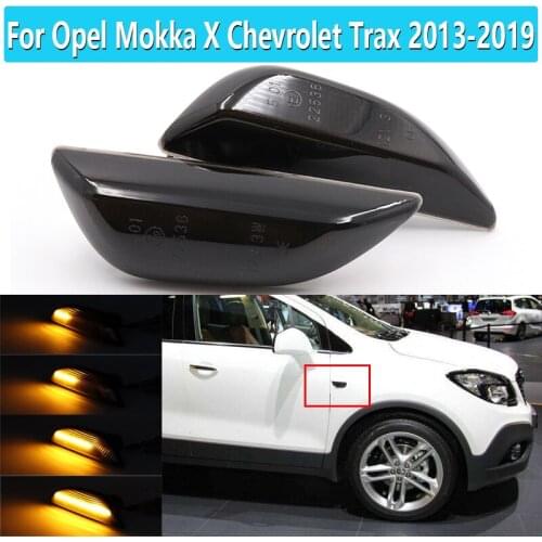 1Pair For Opel Mokka X Chevrolet Trax 2013 2014 2015 2016 2017 2018 2019 LED Amber Dynamic Flowing Turn Signal Side Marker Light