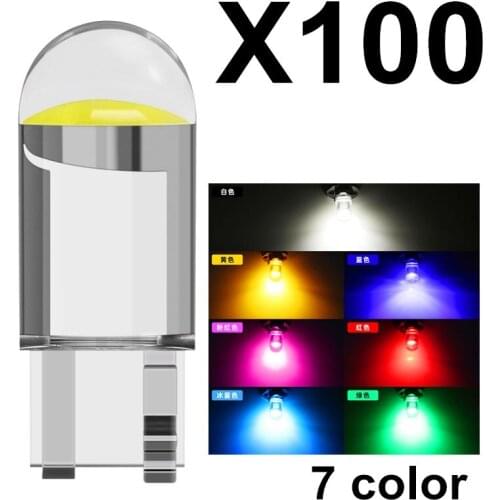 100 pcs Led W5W T10 Cob Car Light Bulb Auto Automobiles clearance Reading Dome Wedge License Plate Lamp DRL Car Styling 12v
