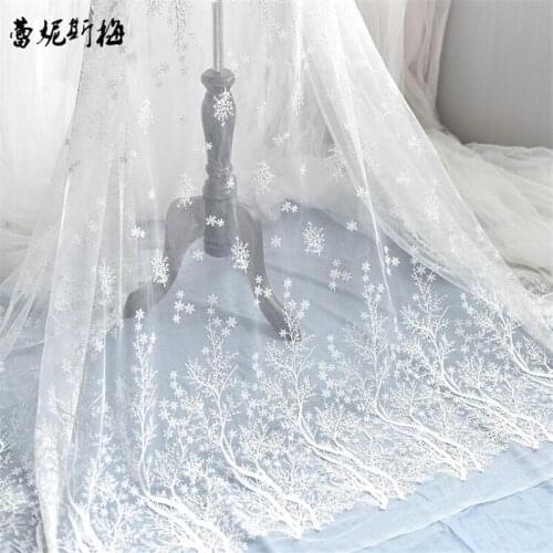 2MetersX 130cm Ivory Snowflake lace wedding dress veil handmade jewelry DIY material curtain cloth decorative accessories lw0032