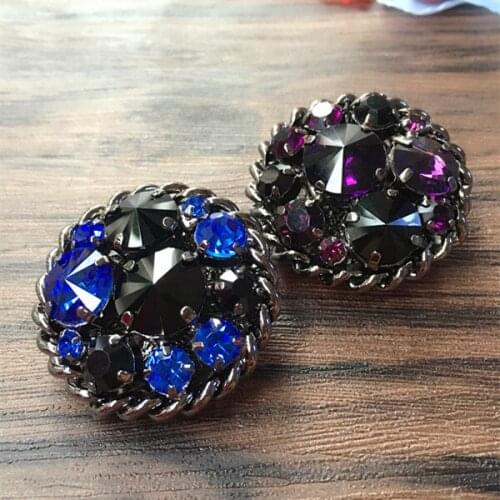 38mm 2pcs/lot Buttons Luxury Mink Cashmere Wool Coat Luxury Leather Buckle Diamond High-end Clothing Buttons s Sewing 2Colors