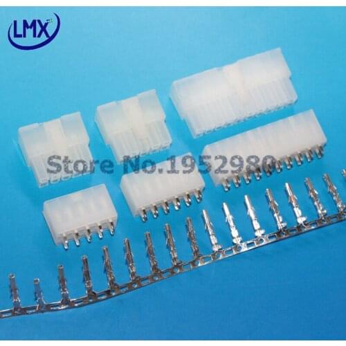 50 set/lot Pitch MX4.2MM 5557/5569 2*8PIN Straight (female wafer+male housing+male terminal crimp) connector for Molex PCB Board