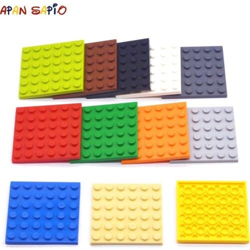 50pcs DIY Building Blocks 6x6 Dots Thin Figures Bricks 12Color Educational Creative Size Compatible Brands Toys for Children