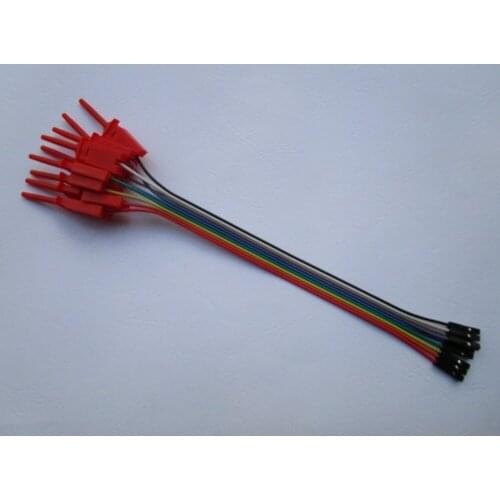 60 pcs Pitch 2.54mm Jumper Wire 1x10 pin Female to Flat Test Clip Ribbon Cable 24cm(9.5")