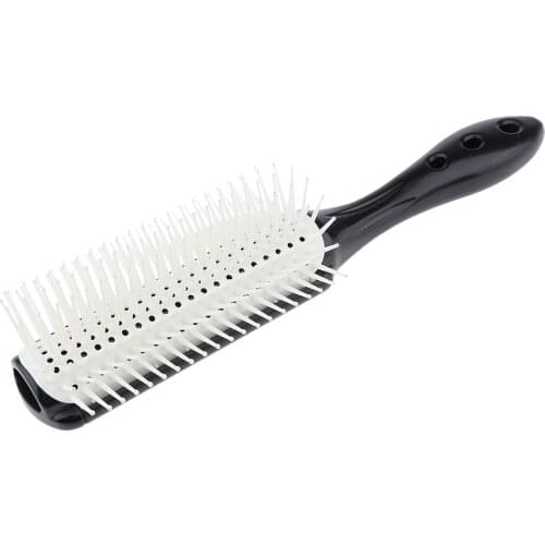 9 Row Comfortable Detangling Hairbrush Massage Comb Styling Tamer Hair Brush