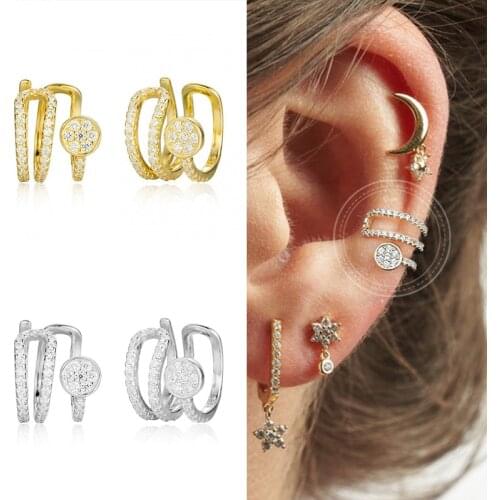 925 Silver Exquisite Cartilage Ear Clip Without Pierced Earrings CZ Earrings Minimalism Fashion Jewelry For Women Birthday Gifts
