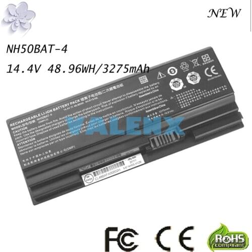 14.4V 48.96Wh Laptop Battery for Clevo NH50BAT-4 NH50RA NH55RCQ NH58RDQ NH70RHQ 6-87-NH50S-41C00