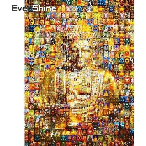 EverShine 5D Diamond Painting Buddha Picture Of Rhinestones Diamond Embroidery Religion Picture Of Rhinestones Diamond Mosaic