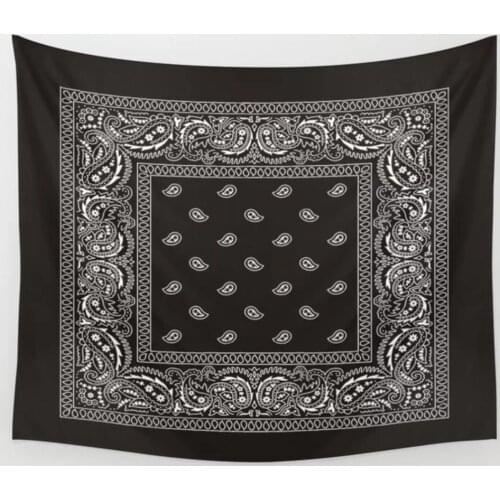 Paisley Bandana Black Southwestern Wall Hanging Tapestries Wall Decor Coverlet Blanket Towel Furniture Polyester Tapestry