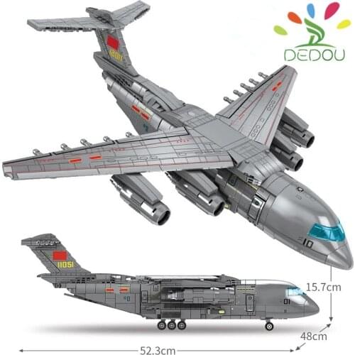 DEDOU Toy Airplane Series Transport 20 Air Transport Airplane Model Building Blocks Childrens Educational Building Blocks Toy