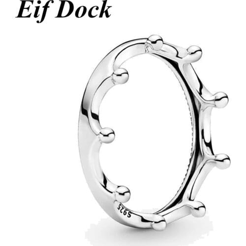 Hot Sell Classic Silver Color Polished Crown Fashion Pan Band Finger Ring For Women Wedding Promise Jewelry Drop Shipping