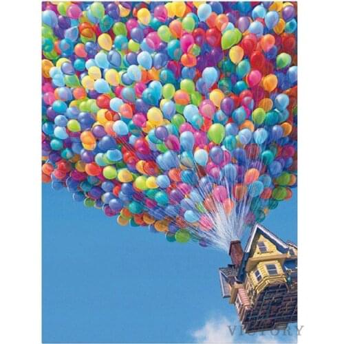Cartoon Movie Up Art Diy 5D Diamond Painting Hot Air Balloon Cross Stitch Resin Diamond Embroidery Mural Decor Home Decoration