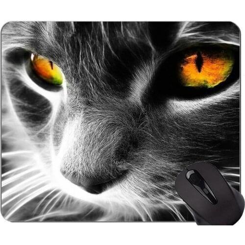 Mouse Pad with Stitched Edge,Cat artwork Non-Slip Rubber Base Mousepad