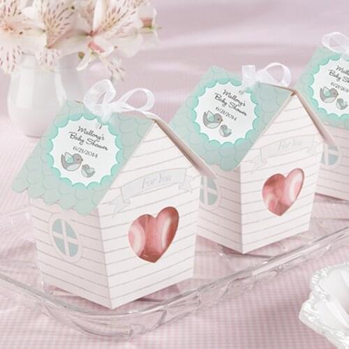 50pcs mini Love Nest Bird house baby shower candy box wedding candy boxes wedding favor gift box chocolate box