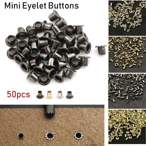 50 pcs New 1.5/2.0/2.5 mm Mini Eyelet Buttons Metal Buckle Snap Buttons DIY Doll Belt Buckles Bag Shoes Clothes Sewing Accessory
