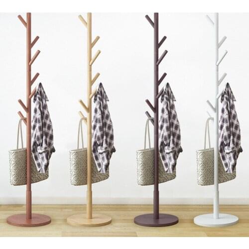 Nordic Household Coat Rack Solid Wood Hanger Bedroom Modern Simple Floor Simple Office Living Room Hanging Clothes Hanger