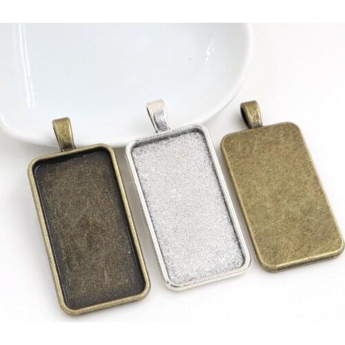 New Fashion 5pcs 19x38mm Inner Size rectangle Cabochon Base Setting Charms Pendant,Fit 19*38mm Rectangle Glass Cabochons