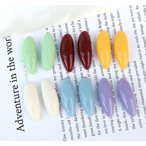 Newest 50pcs/lot color printing geometry irregular ovals shape resin flatback beads diy jewelry earring pendant accessory