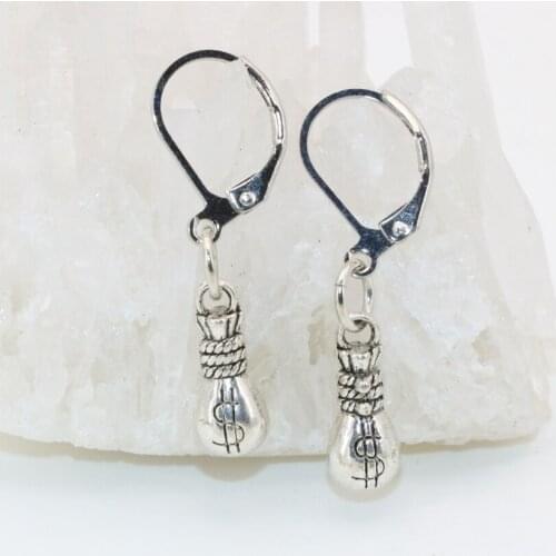 Original design money shape 6*15mm a pair Tibet silver-color drop earrings dangle earring for women gifts fine jewelry B2675