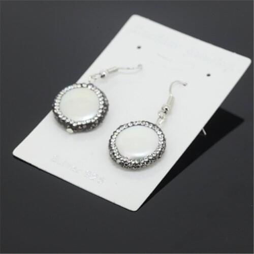 Charms New hot around 17mm pearl jewelry beads paved rhinestones girl earring charm women earring