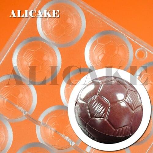 Polycarbonate Chocolate Mould Sphere Football Baking Molds Filled Chocolate Bar Form Mould Baking Pastry Bakery Tools